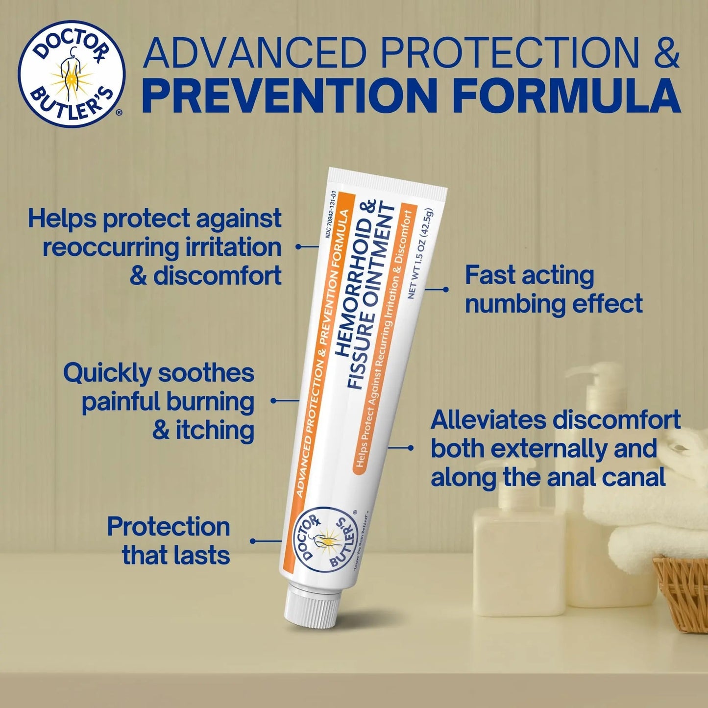 Doctor Butler's Advanced Hemorrhoid & Fissure Ointment – Lidocaine Hemorrhoid Treatment and Fissure Treatment Extra Strength Formula, Heals and Provides Fast Pain and Itch Relief* (1.5 oz.) Doctor Butler'sBuy Supplements Australia