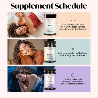 Winged Wellness Happy Her Mood Gummies - Daily Mood Enhancer Support Supplement for Women - Vitamin D with Saffron, Lemon Balm, & Lions Mane Mushrooms for Balance & Calming Relief - 50 Vegan Gummies Winged buy supplements Au