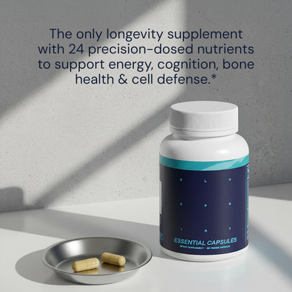 Blueprint Bryan Johnson Essential Capsules - Daily Multivitamin/Multimineral for Women and Men - Antioxidant Supplement with Calcium, Vitamin B1, Vitamin D, and Zinc - Vegan and Non GMO (30 Servings) Blueprint Bryan JohnsonBuy Supplements Australia