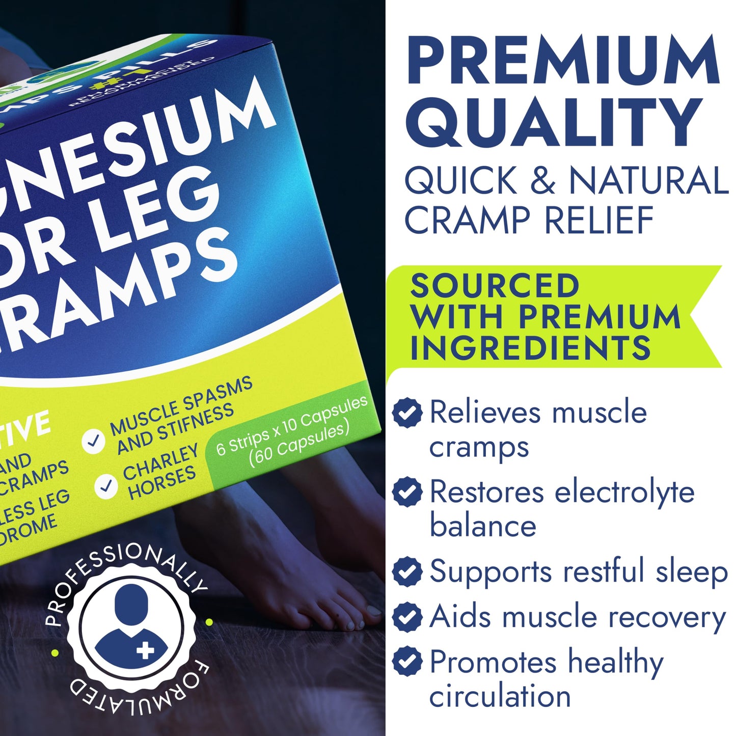 Leg Cramp Relief Pills | Pain Relief for Muscle Spasms, Soreness, & Foot and Calf Cramps | Homeopathic Medicine for Restless Legs Syndrome Relief (30 Pills) Terramed Just Think ComfortBuy Supplements Australia