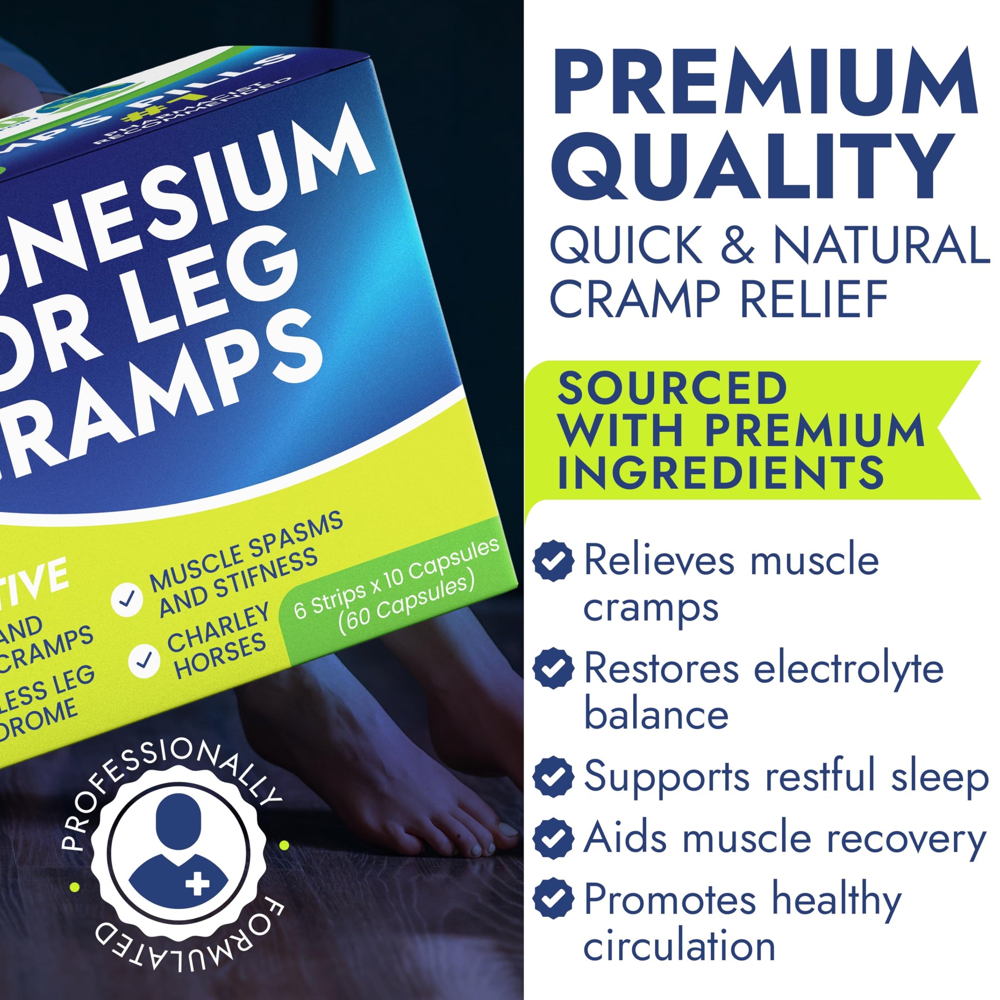 Leg Cramp Relief Pills | Pain Relief for Muscle Spasms, Soreness, & Foot and Calf Cramps | Homeopathic Medicine for Restless Legs Syndrome Relief (30 Pills) Terramed Just Think ComfortBuy Supplements Australia