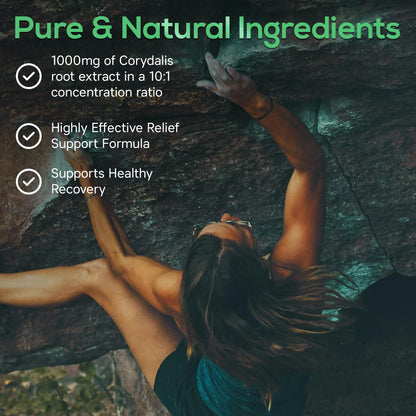 Pure Corydalis Root Extract Capsule - 1000mg Strength, 10:1 Corydalis Yanhusuo Extract, Natural Relief, Long Lasting, 100% Vegetarian, 60 Servings, 120 Count Parker NaturalsBuy Supplements Australia