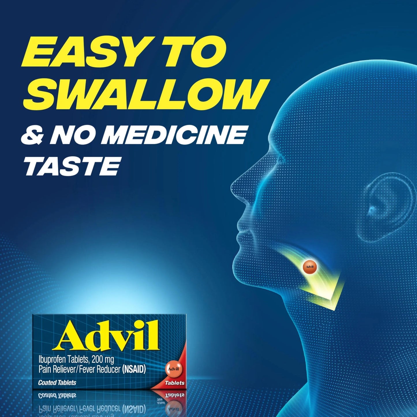 Advil Pain Reliever and Fever Reducer, Pain Relief Medicine with Ibuprofen 200mg for Headache, Backache, Menstrual Pain and Joint Pain Relief - 50x2 Coated Tablets AdvilBuy Supplements Australia