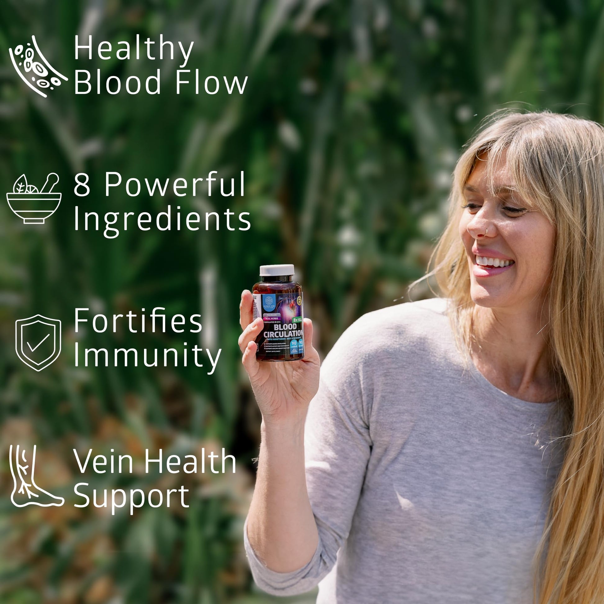 Number One Nutrition Premium Blood Circulation Supplement for Women and Men [8 Powerful Herbs & Vitamins] All Natural Blood Flow Supplement with Hawthorn, Butchers Broom and Cayenne Pepper, 90 Caps Number One NutritionBuy Supplements Australia