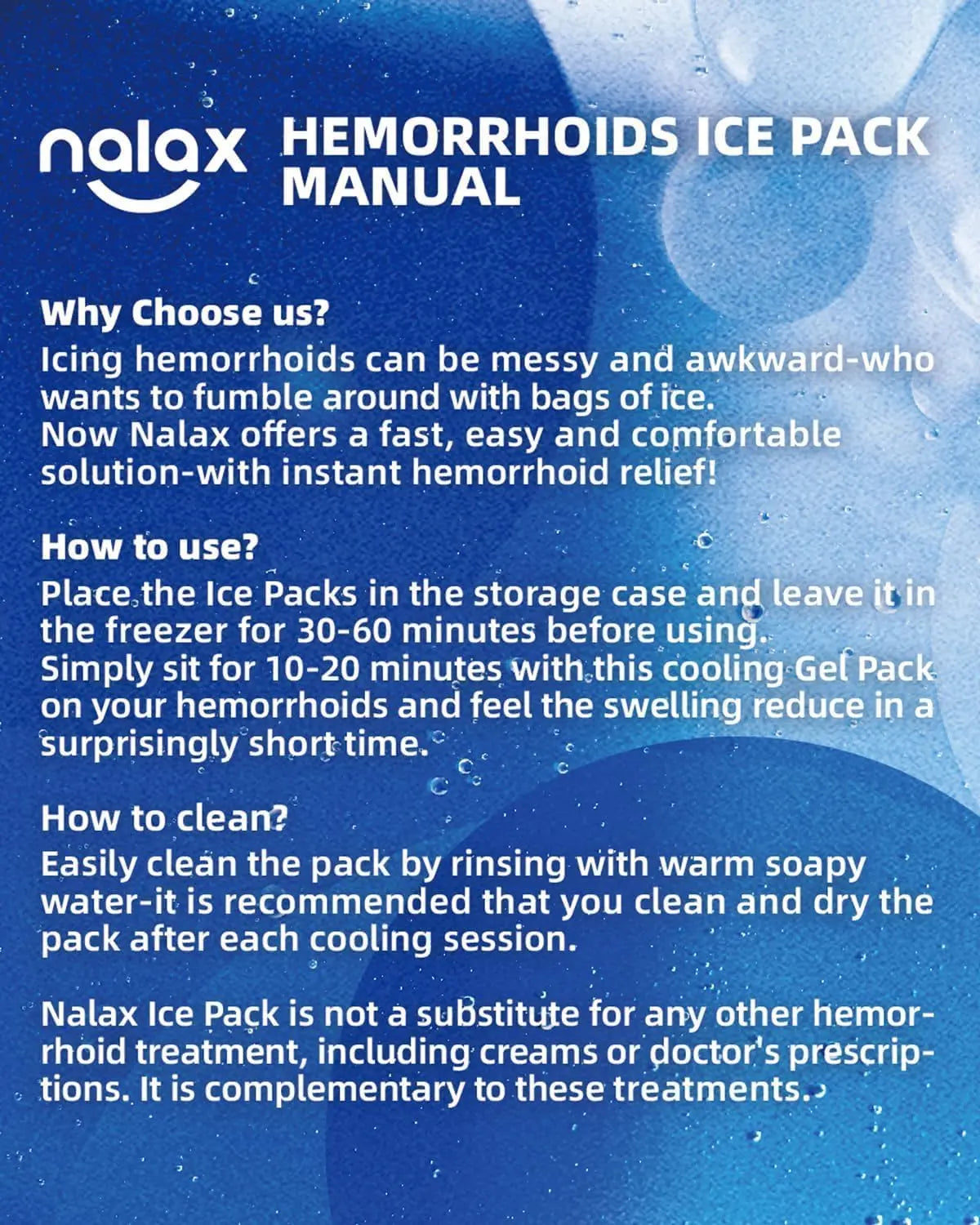 nalax Hemorrhoid Ice Pack 2 Pack – Ultra-Soft Reusable Cooling Gel Pads for Fast Relief, FSA-HSA Eligible Cold Therapy for Hemorrhoid Sufferers & Postpartum Moms, Includes 2 Storage Cases nalaxBuy Supplements Australia