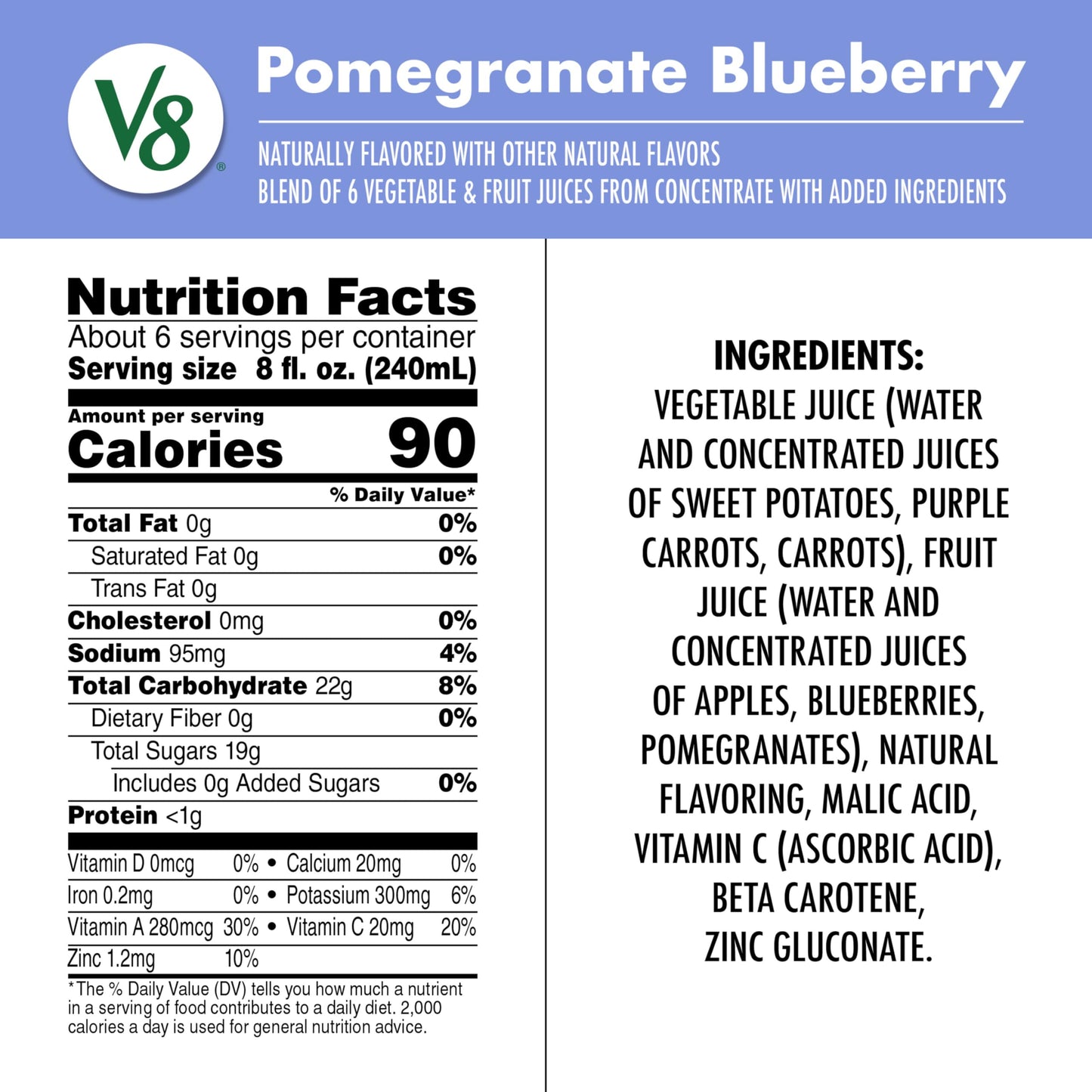 V8 Blends 100% Juice Pomegranate Blueberry Juice, Fruit and Vegetable Juice Blend, 46 Fl Oz Bottle (Pack of 2) V8 buy supplements Au