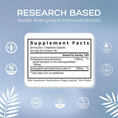 Natural Cure Labs Premium Andrographis Paniculata Extract 1,200mg – 100mg Standardized Andrographolides – Vegan Immune & Digestive Support Capsules – Non-GMO, Gluten-Free, Herbal Dietary Supplement Natural Cure Labs buy supplements Au