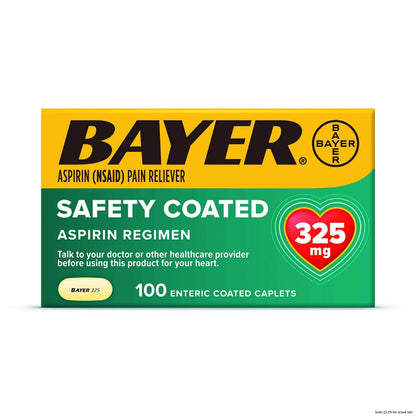 Bayer Aspirin Safety Coated 325 mg Caplets 100 Caplets, Pack of 2 BayerBuy Supplements Australia