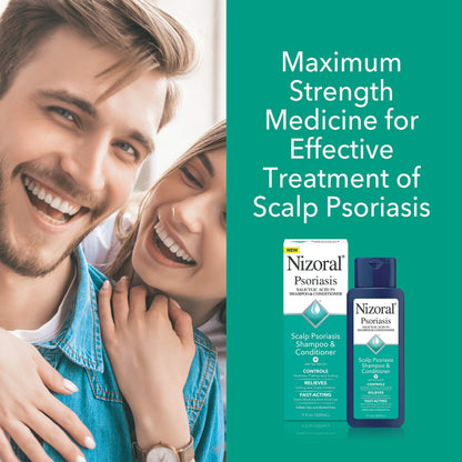 Nizoral Psoriasis Shampoo & Conditioner, 11 Oz, Gentle Scalp Treatment, Relieves Itching and Flaking, Redness and Scaling Effective Scalp Psoriasis Shampoo