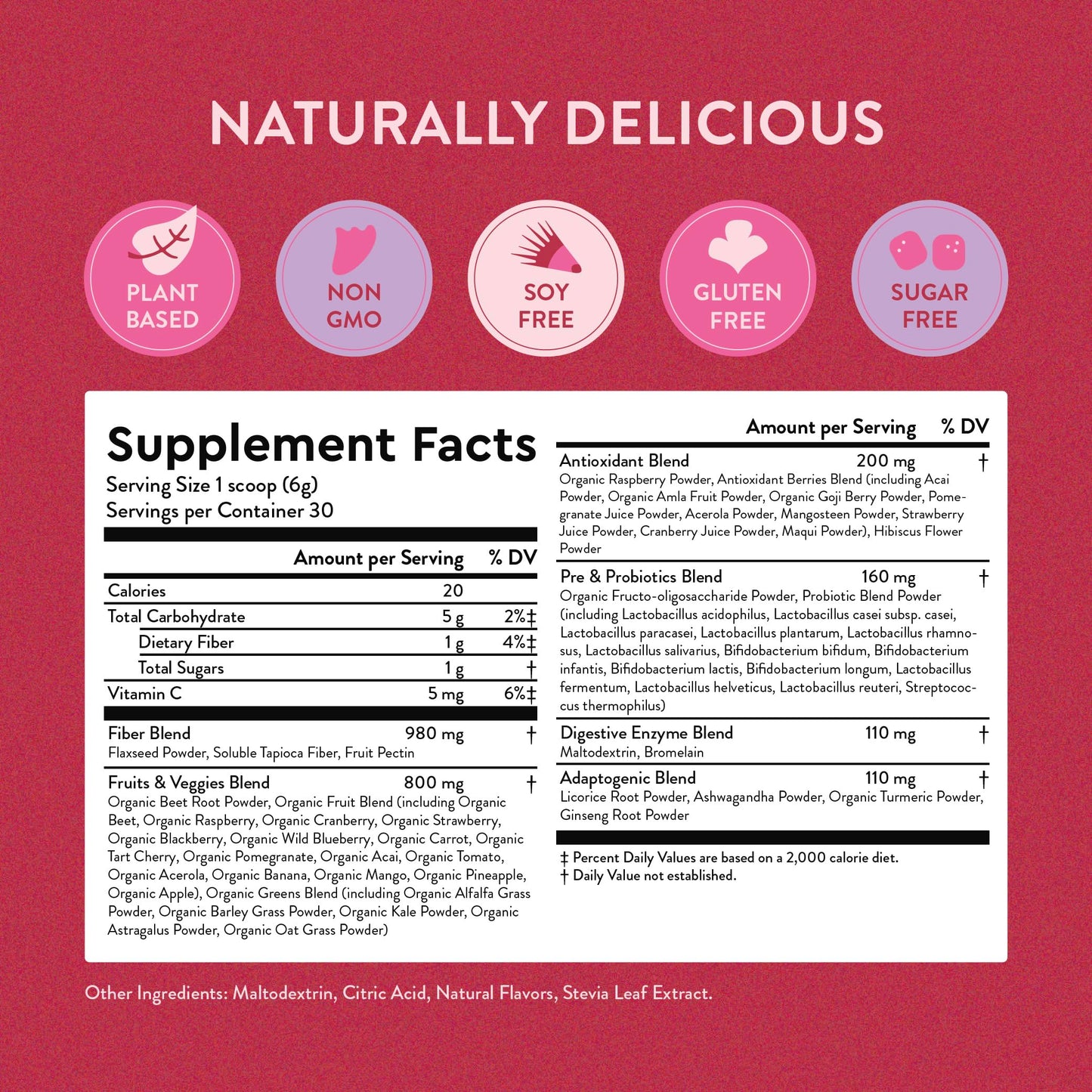 360 Nutrition Blends with Benefits Reds & Superfoods for Natural Antioxidants and Polyphenols, with Fruits & Veggies, Probiotics Digestion, Daily Energy - Berries & Cream - 30 Servings 360 NutritionBuy Supplements Australia