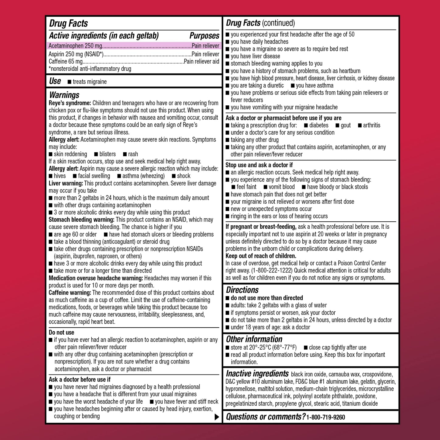 Amazon Basic Care Migraine Relief Geltabs, Pain Reliever, Acetaminophen 250 mg, Aspirin 250 mg (NSAID) and Caffeine 65 mg, Headache Relief, 80 Count Amazon Basic Care buy supplements Au