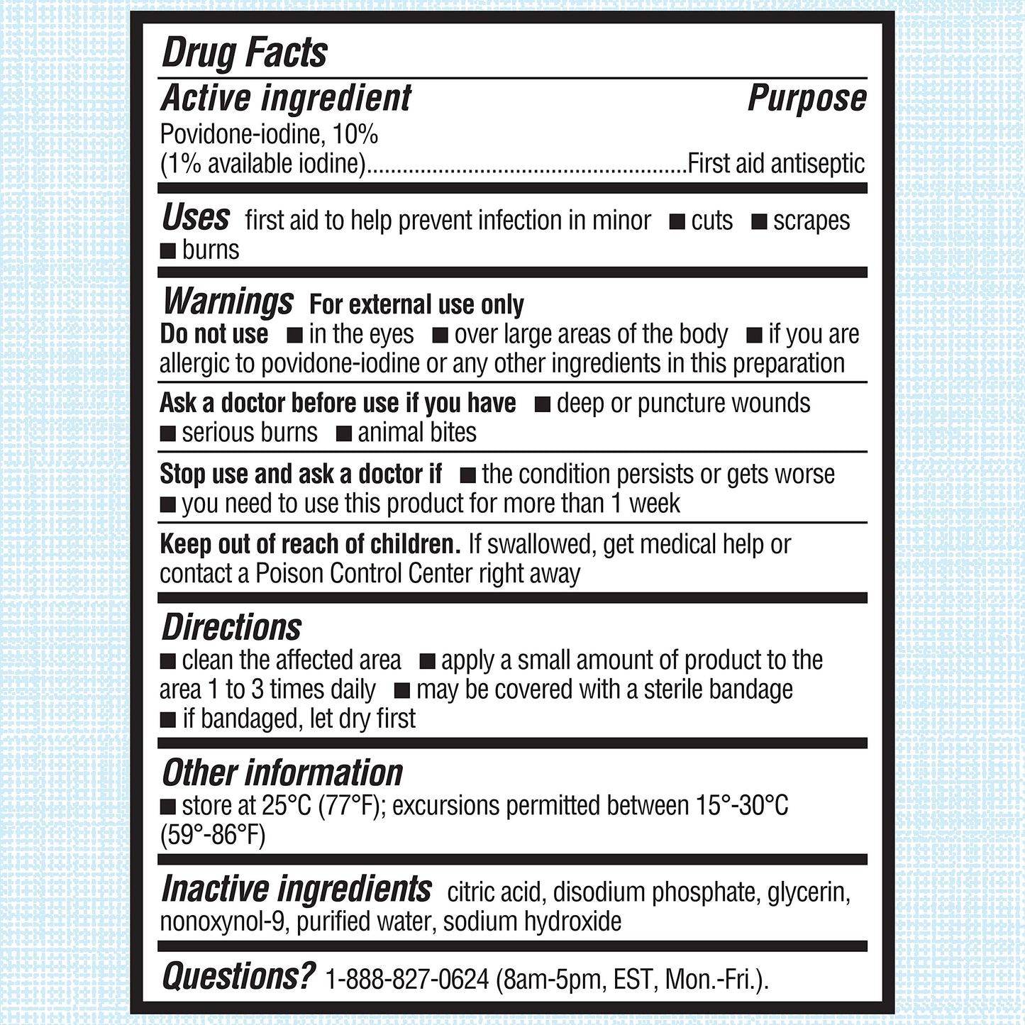 Betadine Antiseptic First Aid Solution, Povidone-Iodine 10%, Infection Protection, Kills Germs in Minor Cuts Scrapes and Burns, No Sting Promise, No Alcohol or Hydrogen Peroxide, 8 FL OZ