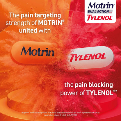 Motrin Dual Action with Tylenol, Ibuprofen & Acetaminophen Fast-Acting Dual Action Pain Reliever for Minor Aches & Pains, Ibuprofen (NSAID) 125 mg & Acetaminophen 250 mg, 120 ct MotrinBuy Supplements Australia