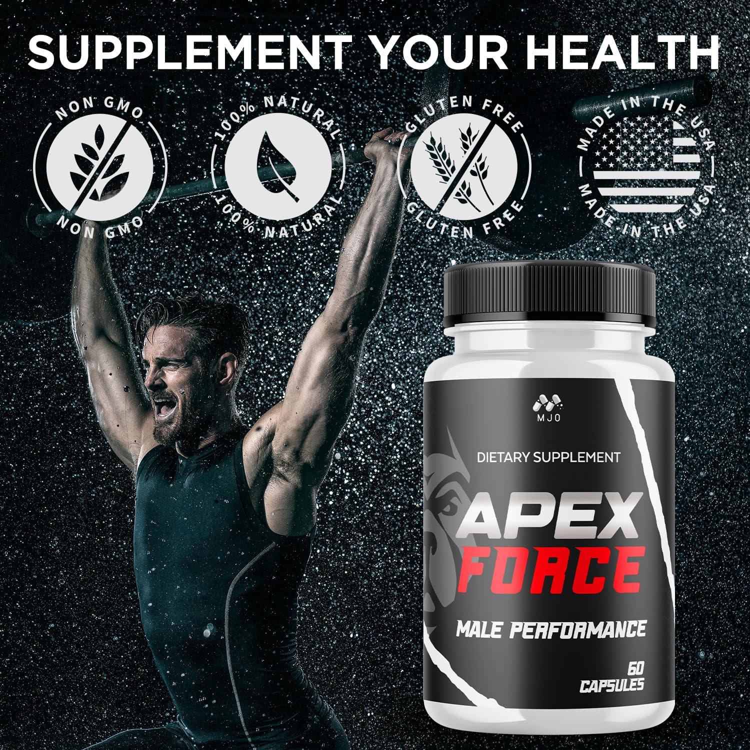Apex Force Capsules, Official ApexForce Supplement Pills with All Natural Ingredients, Apex Force Maximum Strength Support with Premium Vitamins for Advanced Health & Overall Wellness (60 Capsules) MJOBuy Supplements Australia