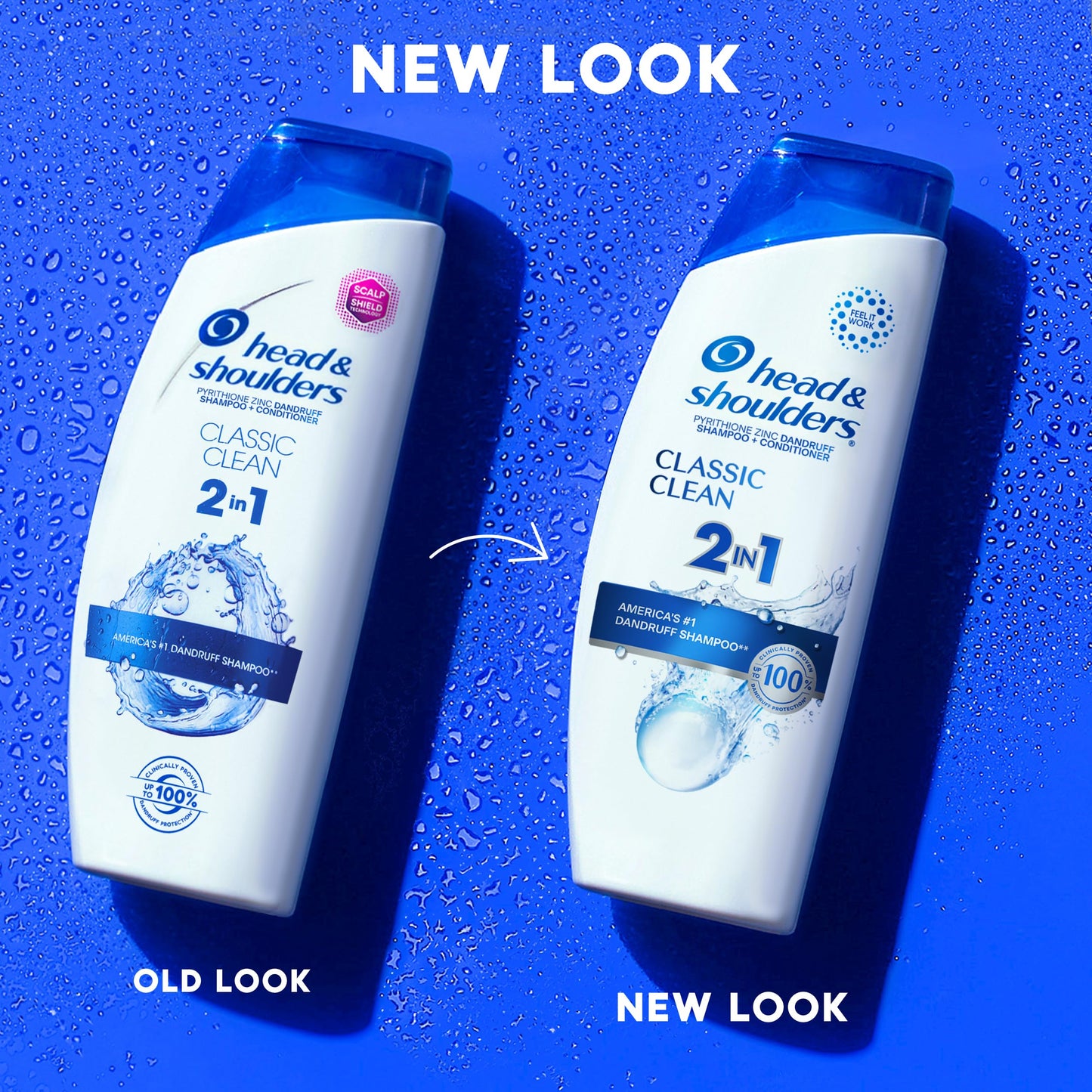 Head & Shoulders Anti-Dandruff Shampoo and Conditioner, Classic Clean 2-in-1, 1% Pyrithione Zinc, Flake Control, Deep Clean