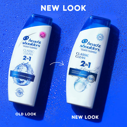 Head & Shoulders Anti-Dandruff Shampoo and Conditioner, Classic Clean 2-in-1, 1% Pyrithione Zinc, Flake Control, Deep Clean