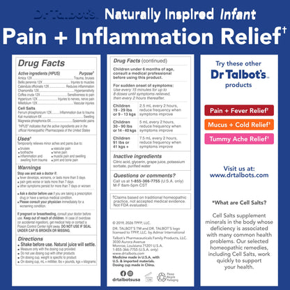 Dr. Talbot's Pain + Inflammation Relief Liquid Medicine for Children, Includes Dosage Cup, Grape Juice Flavor, 4 Fl Oz (Packaging May Vary) Dr. Talbot'sBuy Supplements Australia
