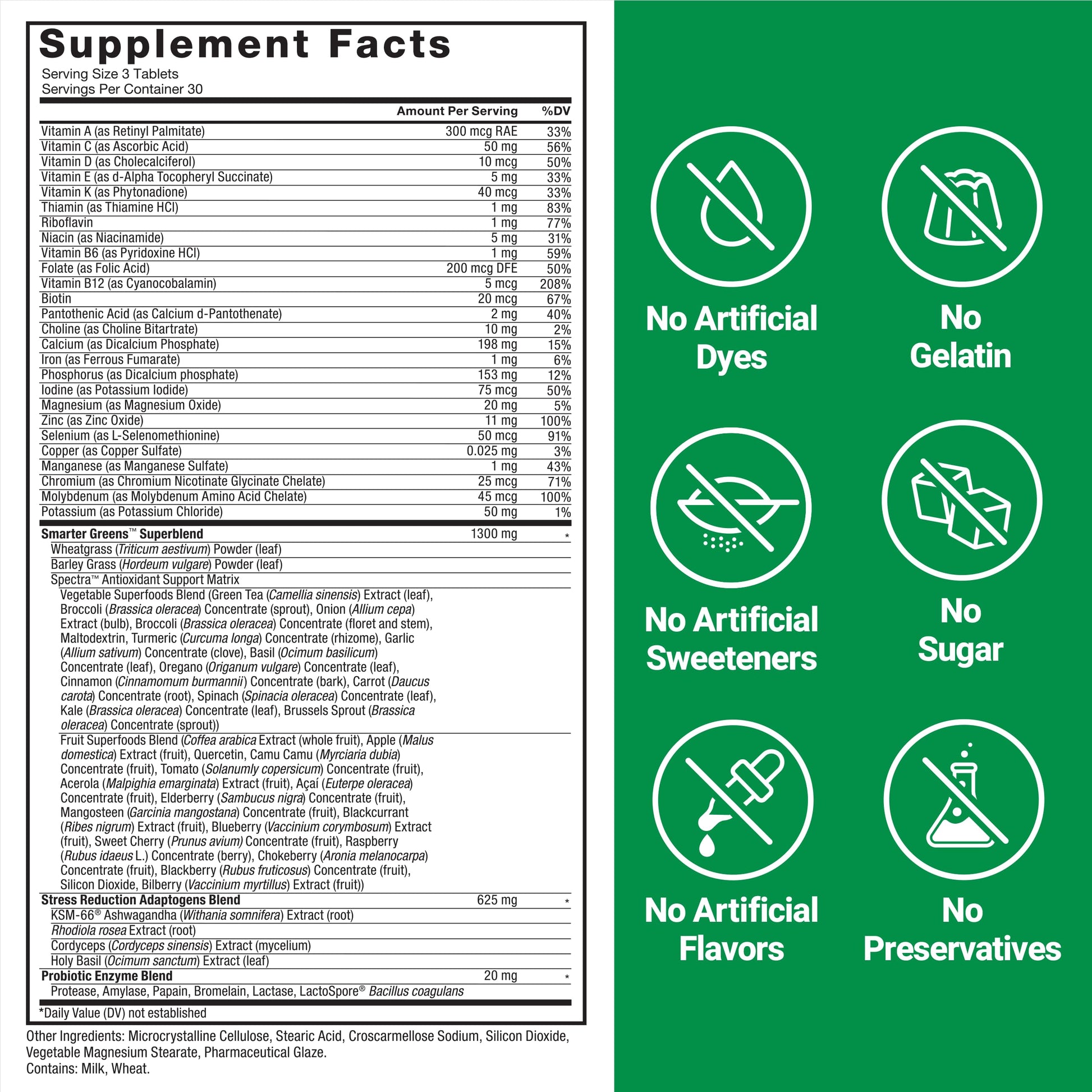 FORCE FACTOR Smarter Greens Tablets, Greens Supplement with 25+ Superfoods and Antioxidants to Improve Digestion, Reduce Stress, Strengthen Immunity, and Support Metabolism, 90 Tablets Force FactorBuy Supplements Australia