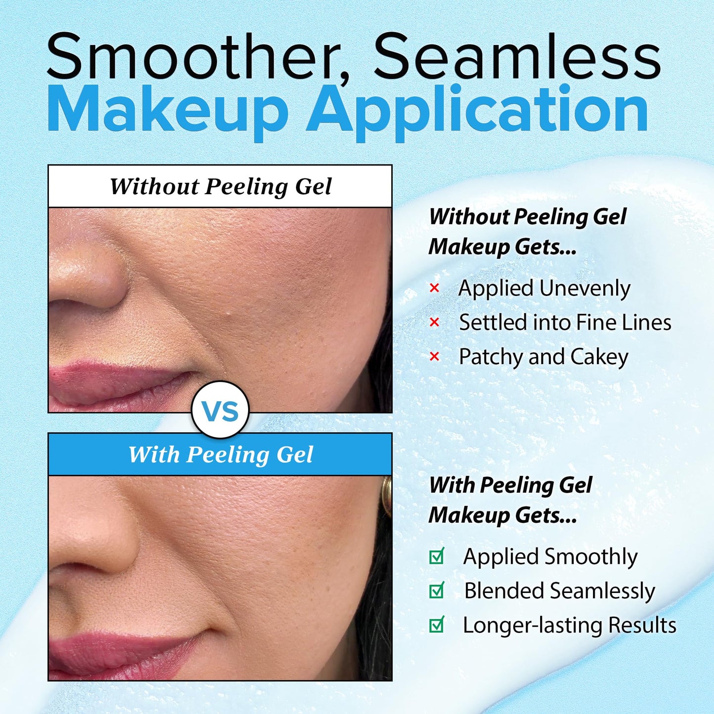 Ebanel Brightening Peeling Gel with Cotton Cellulose, Rice, Papaya, Centella, Hyaluronic Acid for Face and Body, Gentle Exfoliating Face Scrub Gel Peel Wash, Deep Pore Cleanser Minimizer Exfoliator