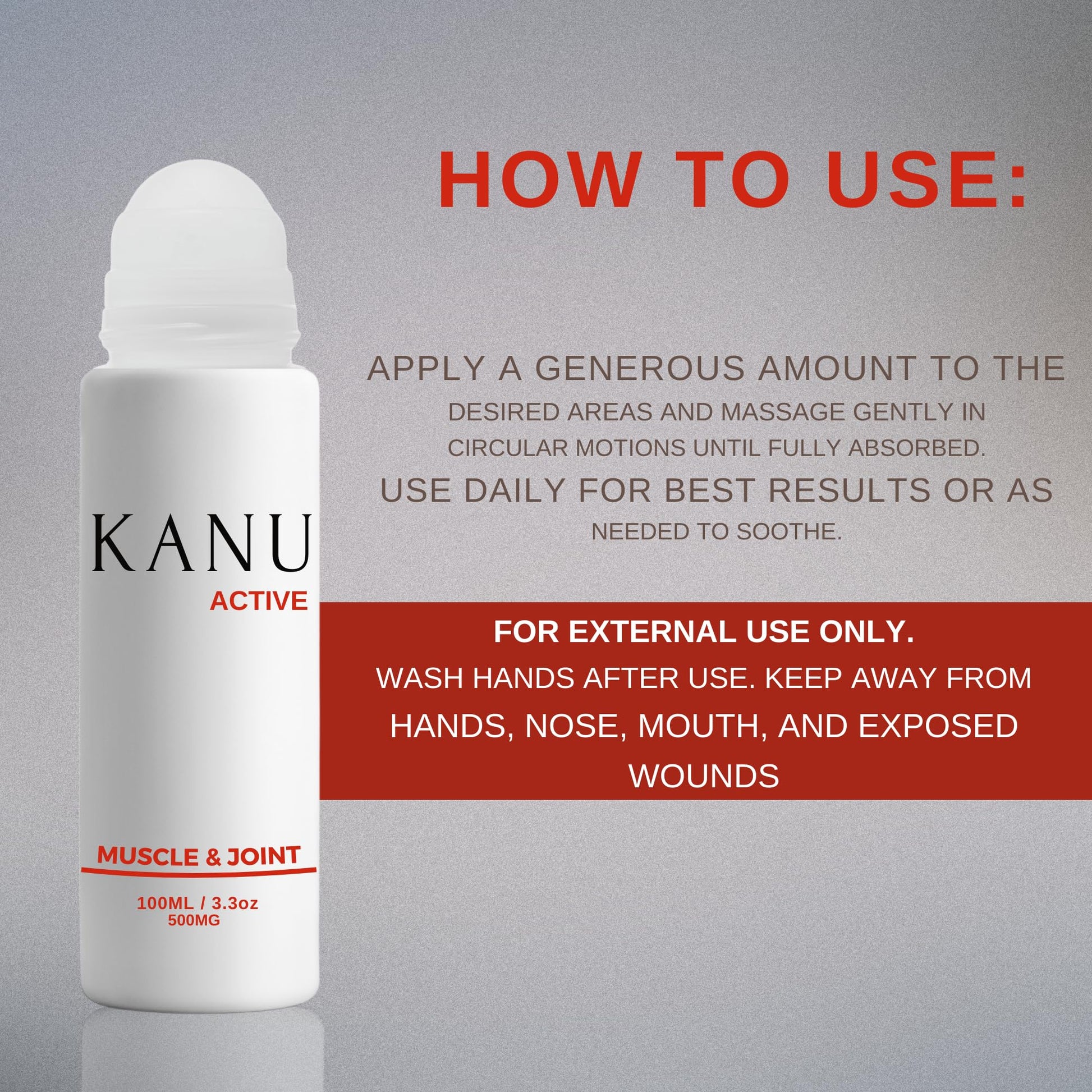 Muscle & Joint Relief Roll-On Cooling Serum- 3.3 oz- Fast Absorbing Pain Relief for Sore Muscles and Joints- Workout Recovery and Joint Support for Athletes and Active Lifestyles KANUBuy Supplements Australia