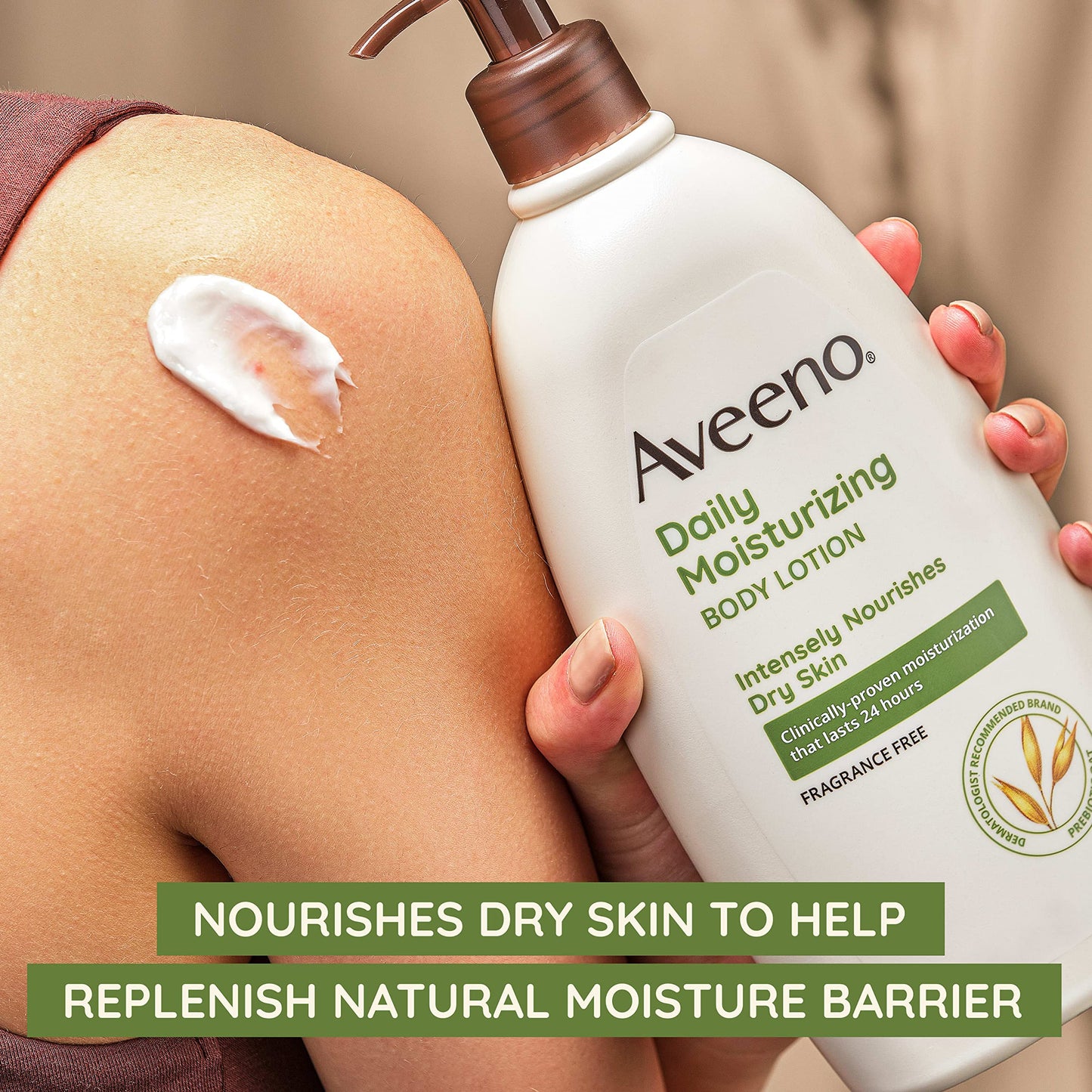 Aveeno Daily Moisturizing Body Lotion, Body Lotion for Dry Skin with Prebiotic Oat, Paraben