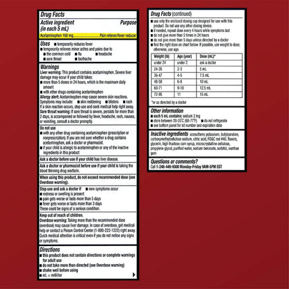 Quality Choice Children's Pain Relief & Fever Reducer for Kids, 4fl oz Acetaminophen 160mg per 5ml, Ibuprofen & Aspirin Free, Liquid Cold and Flu Medicine for Kids, Regular Strength OTC Medication Quality ChoiceBuy Supplements Australia