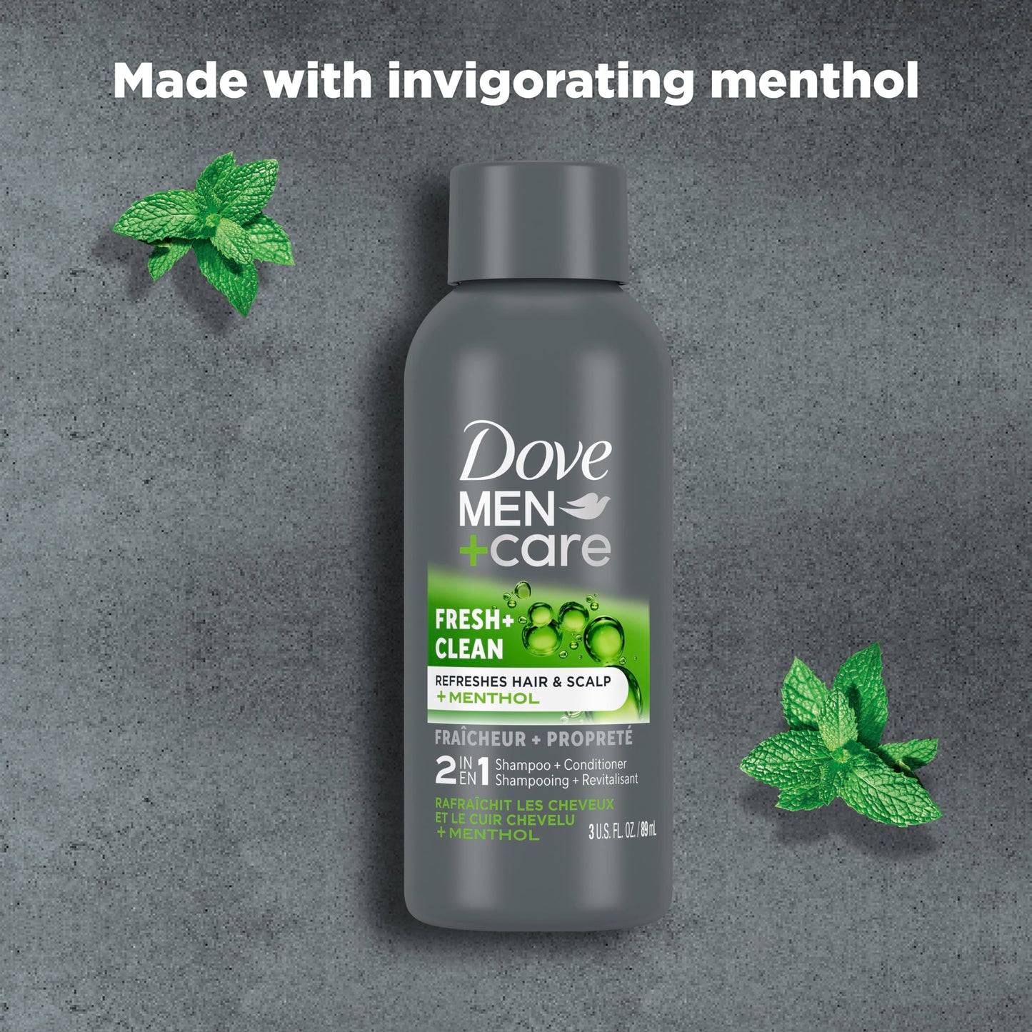Dove Men+Care Fortifying 2 in 1 Shampoo and Conditioner Fresh and Clean with Caffeine for Normal to Oily Hair Helps Strengthen Thinning Hair 3 oz