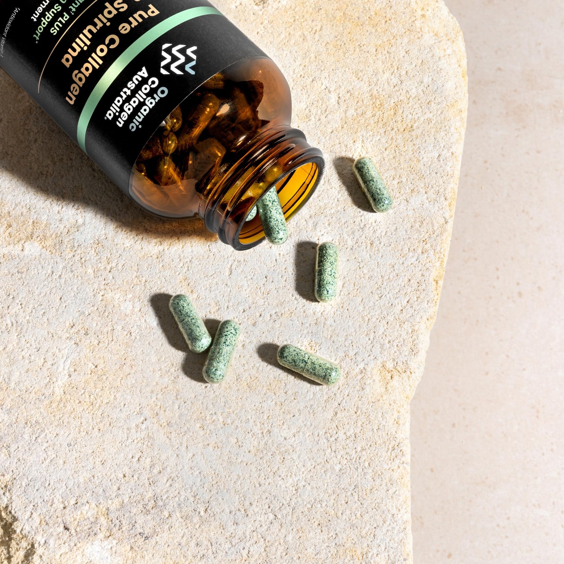 Organic Collagen Australia Pure Collagen & Spirulina Capsules – Antioxidant-Rich Supplement for Skin Elasticity, Joint Health, Metabolism Support & Energy (120 Capsules) Organic Collagen Australia buy supplements Au