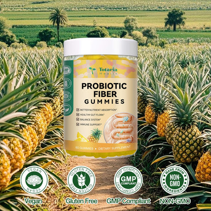 9-in-1 Probiotic Prebiotic Fiber Gummies for Adults & Teens, Fiber Supplement Pro with 5 Billion CFU Bacillus Coagulans, Psyllium Husk, FOS, Inulin, ACV for Digestion