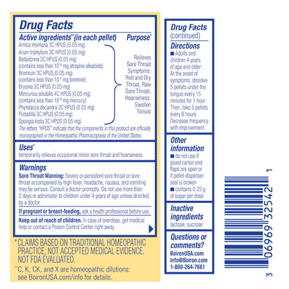 Boiron ThroatCalm On The Go Travel Essential for Relief of Sore Throat, or Scratchy, Red or Dry Throat, and Hoarseness - 2 Count (160 Pellets) Boiron buy supplements Au