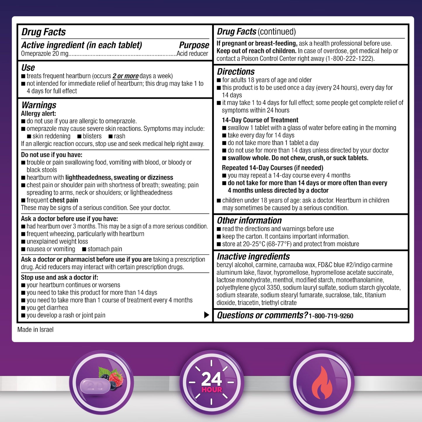 Amazon Basic Care Omeprazole Delayed Release Tablets 20 mg, Acid Reducer, Wildberry Mint Coated Tablet, Heartburn Medicine, 42 Count Amazon Basic Care buy supplements Au