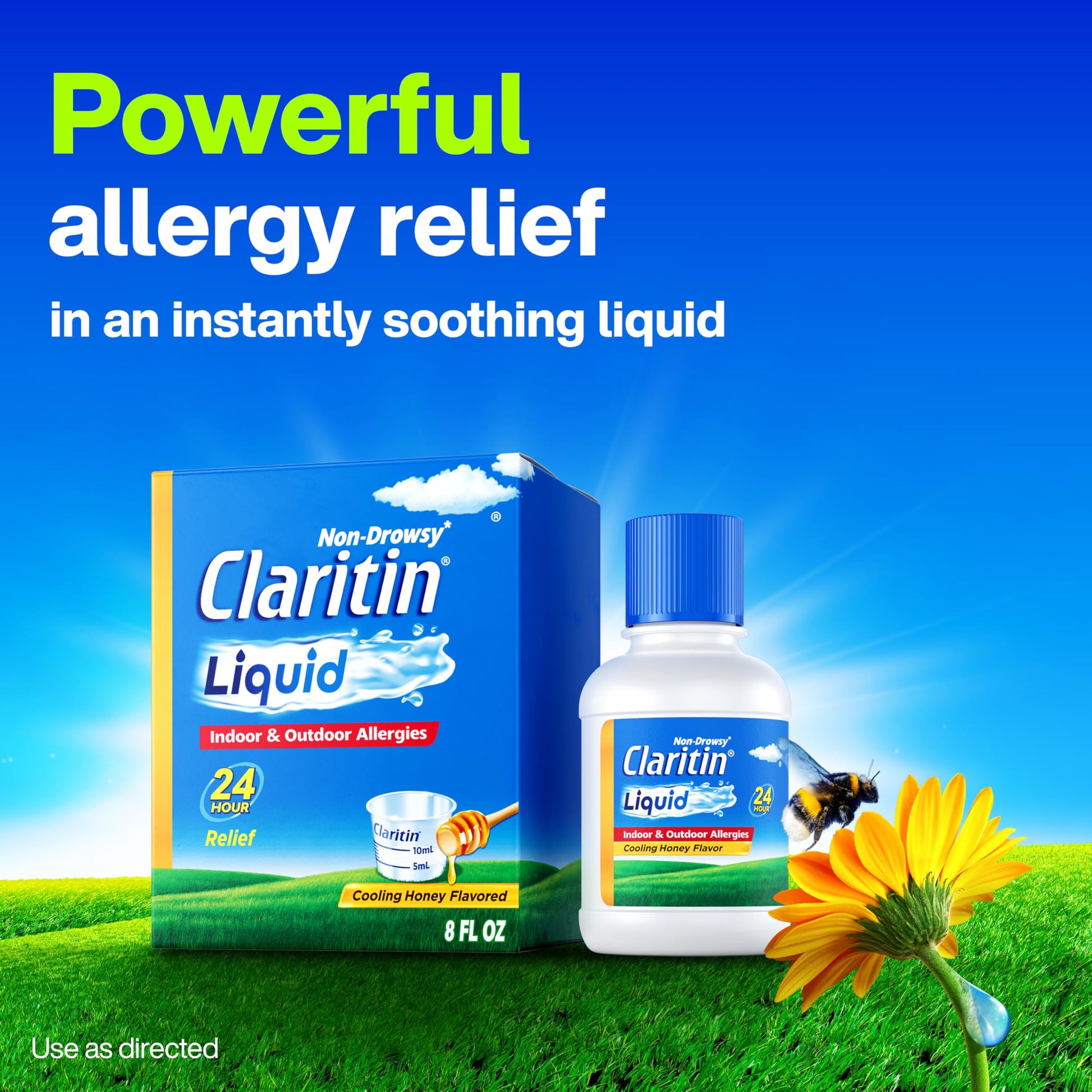 Claritin® Liquid, Allergy Medicine for Adults, 24-Hour Non-Drowsy Loratadine 5mg, Antihistamine, Cooling Honey Flavored, 8 fl. oz Claritin buy supplements Au
