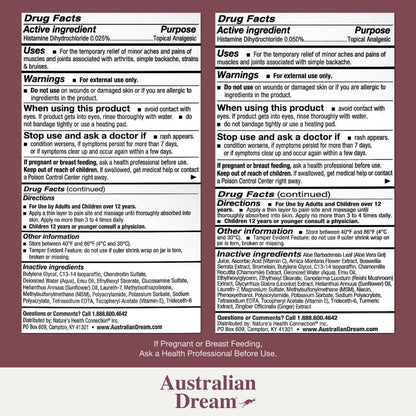Australian Dream Arthritis Pain Relief Cream & Back Pain Cream - Soothing, Non-Greasy Pain Relief Creams - Topical Arthritis Pain Relief Good for Muscle Aches, Joint Pain, or Back Pain - 4 oz Bundle Australian DreamBuy Supplements Australia