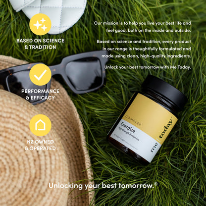 me today Energise Supplement Super B Vitamin B Complex for Men & Women - B6, B12 with Vitamin C, Zinc, Ashwagandha and Siberian Ginseng