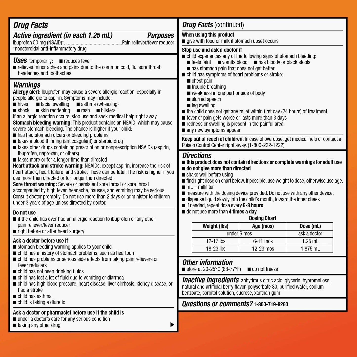 Amazon Basic Care Infants' Ibuprofen Oral Suspension, Pain Reliever and Fever Reducer, 50 mg/1.25 mL, Berry Flavor Concentrated Drops, Dye-Free, 1 fl oz (Pack of 1) Amazon Basic CareBuy Supplements Australia
