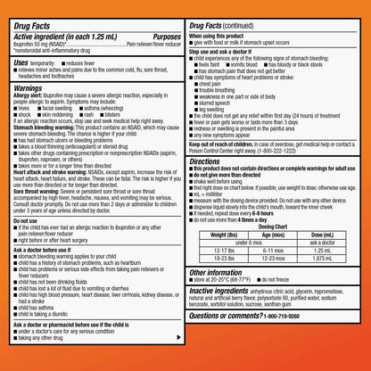 Amazon Basic Care Infants' Ibuprofen Oral Suspension, Pain Reliever and Fever Reducer, 50 mg/1.25 mL, Berry Flavor Concentrated Drops, Dye-Free, 1 fl oz (Pack of 1) Amazon Basic CareBuy Supplements Australia
