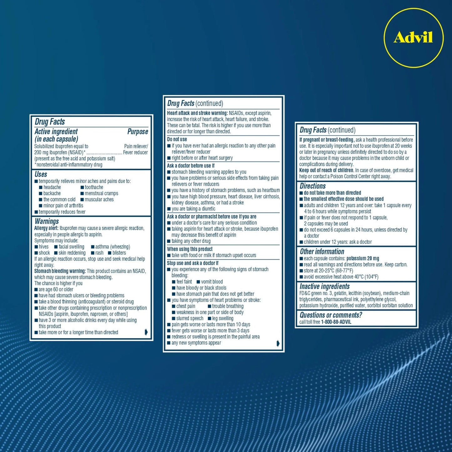 Advil Liqui-Gels Pain Reliever and Fever Reducer, Pain Medicine for Adults with Ibuprofen 200mg for Headache, Backache, Menstrual Pain and Joint Pain Relief - 160 Liquid Filled Capsules AdvilBuy Supplements Australia