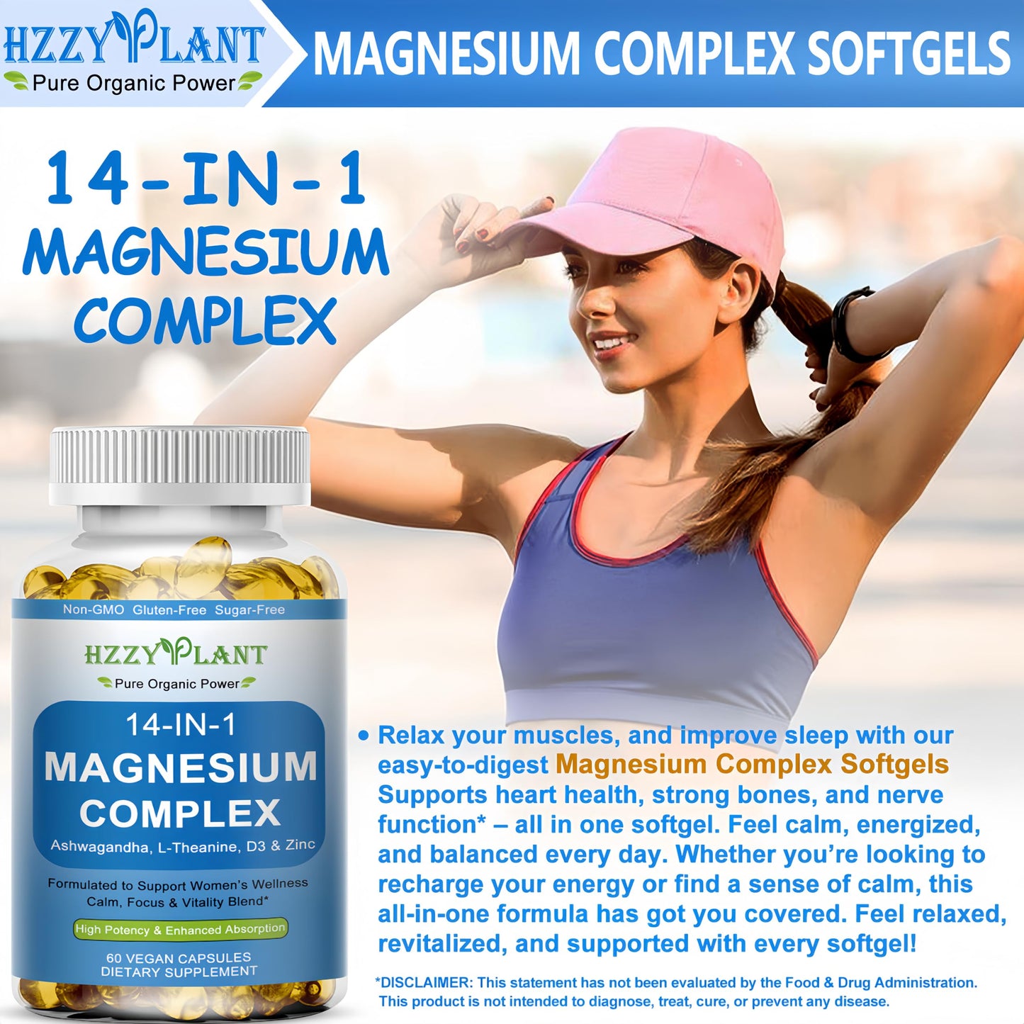 Magnesium Complex Softgels, High Absorption Magnesium Supplement with Glycinate, Citrate, Malate, Taurate, 14-in-1 Magnesium Complex for Women & Men for Muscle, Heart, Sleep Support, 2 Month Supply HZZYPLANT buy supplements Au