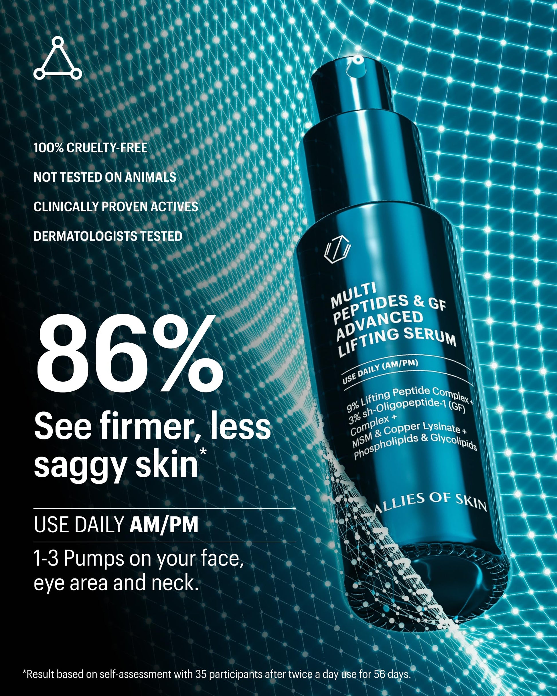 Allies of Skin Multi Peptides & Growth Factor Collagen Boosting Face Serum | Skin Tightening Anti-Aging Complex with 9% Peptides| Firms Sagging Skin & Visibly Reduces Wrinkles (1 oz) Allies of SkinBuy Supplements Australia